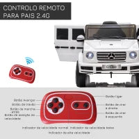 Carro Elétrico Infantil Mercedes Benz G500 12V HOMCOM com Controle